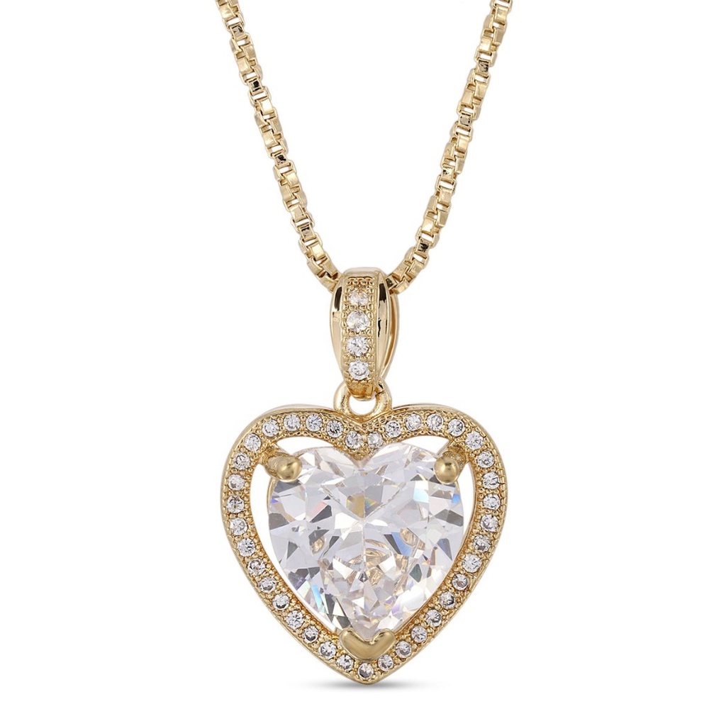 New Vanessa Mooney THE MINI HEART NECKLACE CRYSTAL
